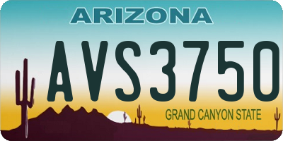 AZ license plate AVS3750