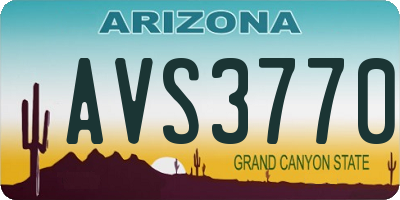 AZ license plate AVS3770