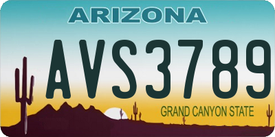 AZ license plate AVS3789