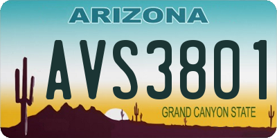 AZ license plate AVS3801