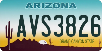 AZ license plate AVS3826