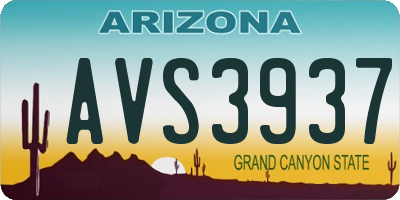 AZ license plate AVS3937