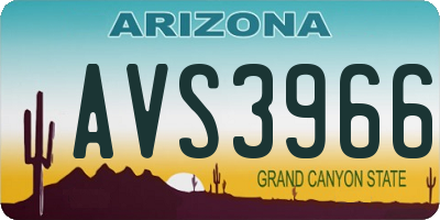 AZ license plate AVS3966