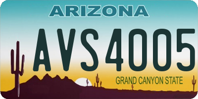 AZ license plate AVS4005