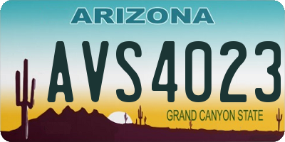 AZ license plate AVS4023