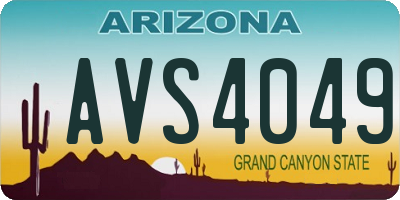 AZ license plate AVS4049