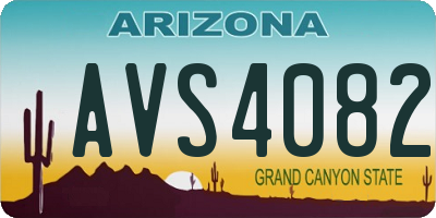 AZ license plate AVS4082