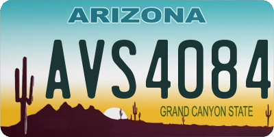 AZ license plate AVS4084
