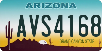 AZ license plate AVS4168