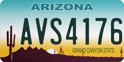 AZ license plate AVS4176