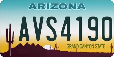 AZ license plate AVS4190