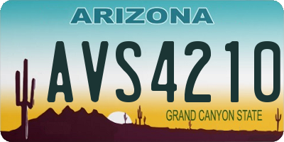 AZ license plate AVS4210