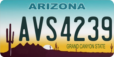 AZ license plate AVS4239