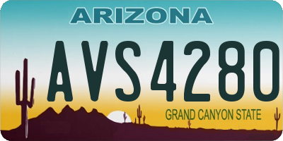 AZ license plate AVS4280
