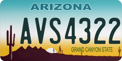 AZ license plate AVS4322