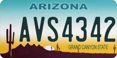 AZ license plate AVS4342