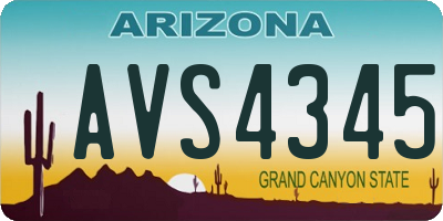 AZ license plate AVS4345