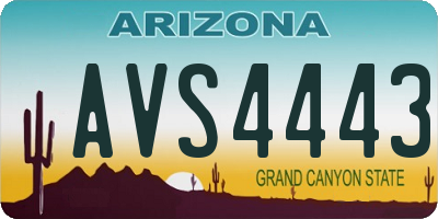 AZ license plate AVS4443