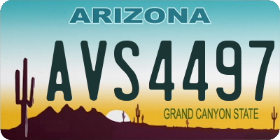 AZ license plate AVS4497