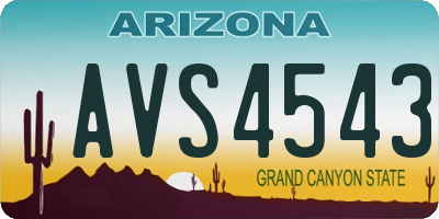AZ license plate AVS4543