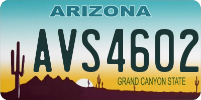 AZ license plate AVS4602