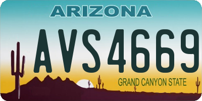 AZ license plate AVS4669