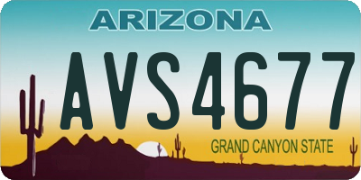 AZ license plate AVS4677