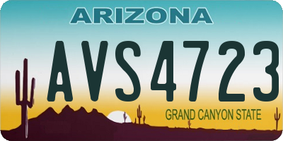 AZ license plate AVS4723
