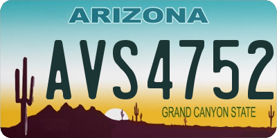 AZ license plate AVS4752