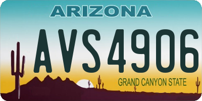 AZ license plate AVS4906
