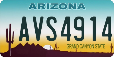 AZ license plate AVS4914