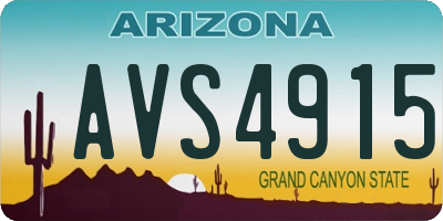 AZ license plate AVS4915