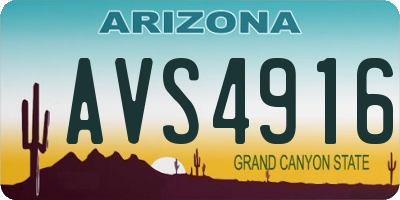 AZ license plate AVS4916