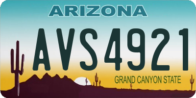 AZ license plate AVS4921