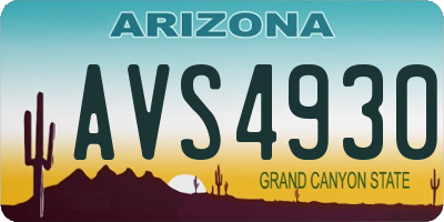 AZ license plate AVS4930