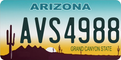 AZ license plate AVS4988