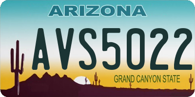 AZ license plate AVS5022