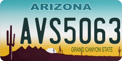 AZ license plate AVS5063