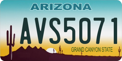 AZ license plate AVS5071