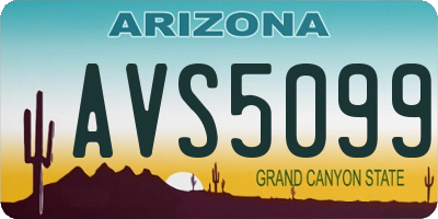 AZ license plate AVS5099