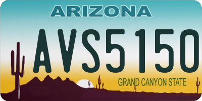 AZ license plate AVS5150
