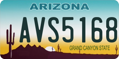 AZ license plate AVS5168