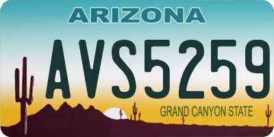 AZ license plate AVS5259