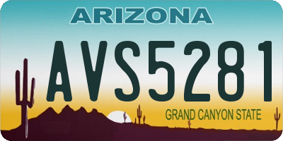 AZ license plate AVS5281