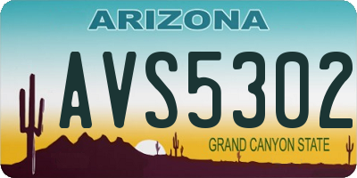 AZ license plate AVS5302