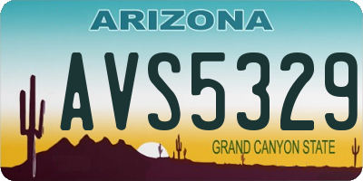 AZ license plate AVS5329