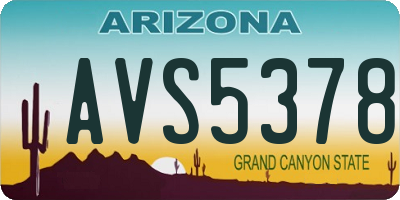AZ license plate AVS5378