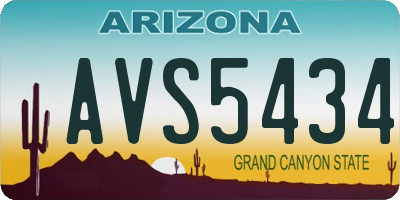 AZ license plate AVS5434