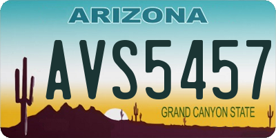 AZ license plate AVS5457