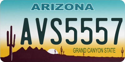 AZ license plate AVS5557